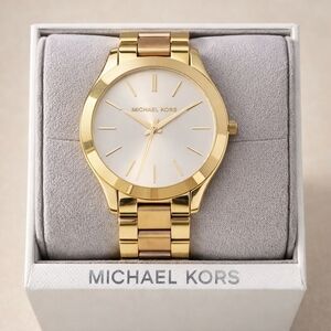 Michael Kors MK3493 Slim Runway Gold Tone Watch Dial Women